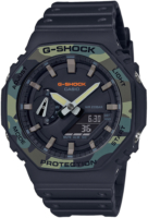Casio Miesten kello GA-2100SU-1AER G-Shock Musta/Muovi Ø45.4 mm