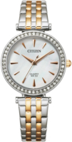 Citizen Naisten kello ER0216-59D Elegance Valkoinen/Kullansävytetty
