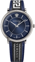 Versace Miesten kello VE5A01121 V Circle Sininen/Nahka Ø42 mm