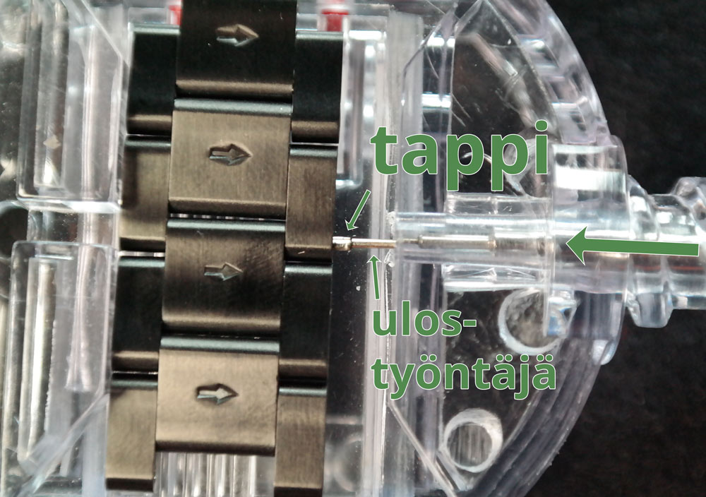 metallirannekkeen lyhennys - takaisintyöntö